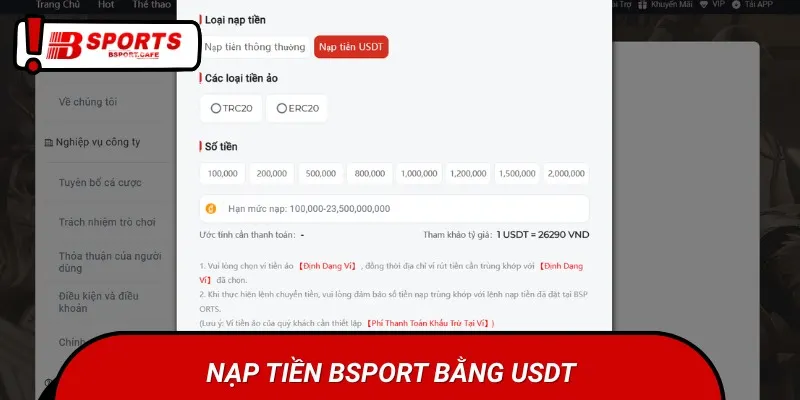 Cách nạp tiền bằng USDT tiền điện tử cho những ai ưu tiên tốc độ