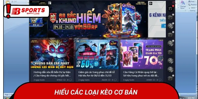Tìm hiểu về các loại kèo LOL