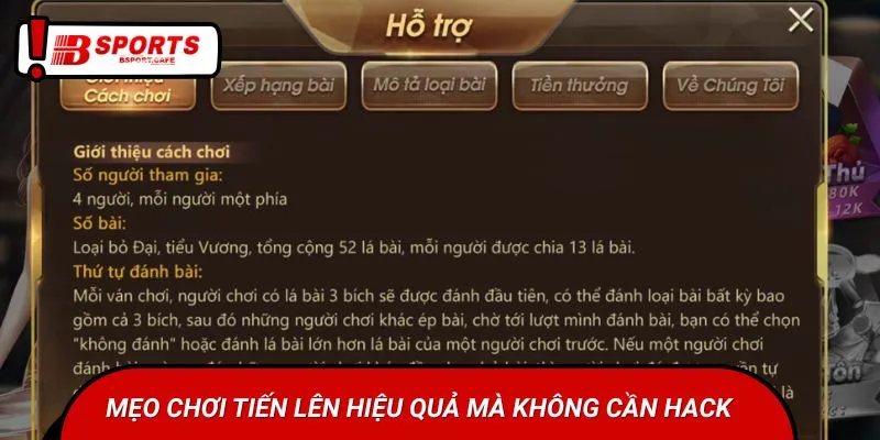 Mẹo chơi tiến lên hiệu quả mà không cần hack